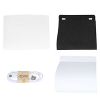 9-Inch Folding LED Photo Light Box – Black & White Backdrops