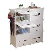 2 × 6 Modular Shoe Cabinet with Hooks – Up to 24 Pairs