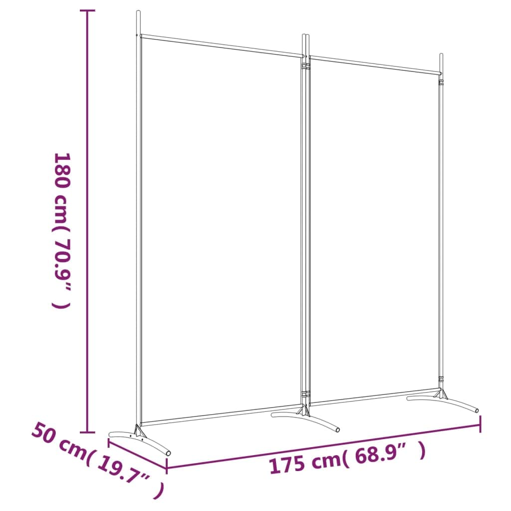 175 × 180 cm 2-Panel Folding Fabric Room Divider – 3 Colours