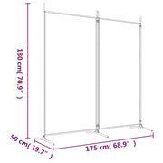 175 × 180 cm 2-Panel Folding Fabric Room Divider – 3 Colours