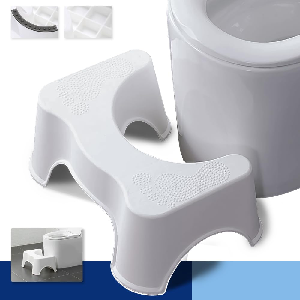 Non-Slip Toilet Foot Stool – White