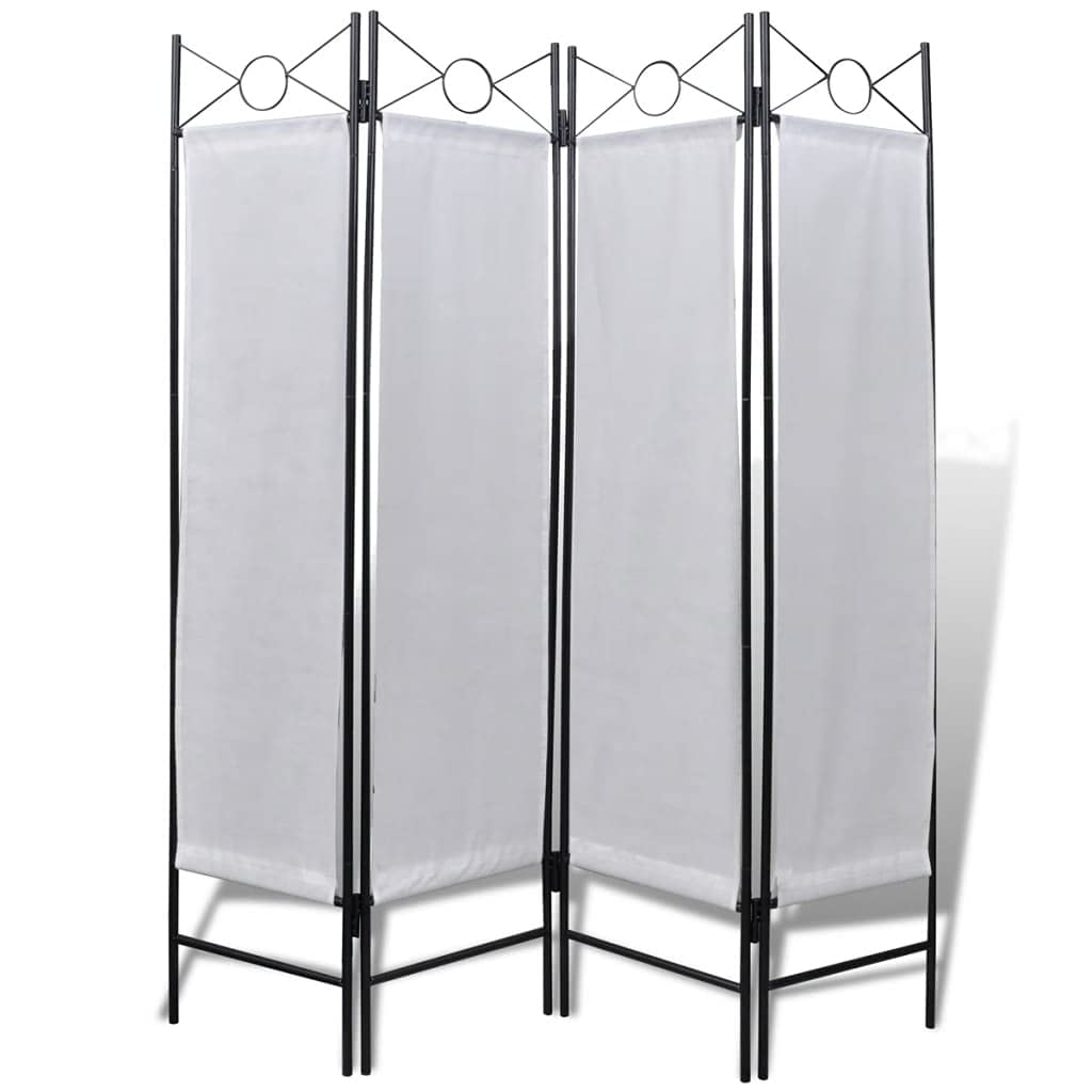 160 × 180 cm 4-Panel Folding Room Divider – White