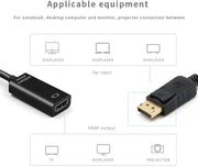 TERSELY DisplayPort-to-HDMI Adapter – 4K 30 Hz, 25 cm
