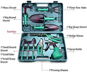 Garden Tools Set,10 Piece Gardening Gifts Stainless Stee Garden Tool Set with Storage case with Garden Trowel Pruners ，Rake, Shovel, Trowel, Sprayer, and More -Garden Gifts for Men & Women