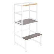 Kids Kitchen Step Stool, Learning Tower Kitchen, Heavy Duty Step Stool with Safety Rail, Bed Steps for High Beds, Kids Standing Tower Stool for Bathroom Sink, Supports Up to 150Lb (White)