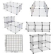 16-Panel Modular Wire Small-Animal Pen – Black