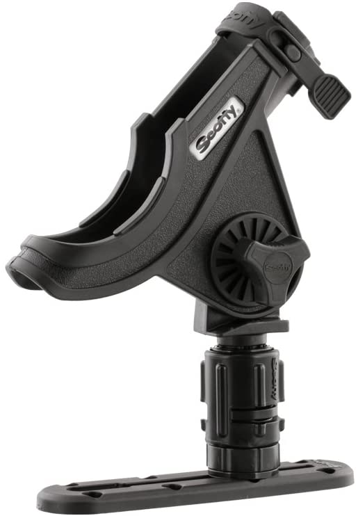 Baitcaster/Spinning Rod Holder Black with 244 Flush Deck Mount, Small (0281-BK)