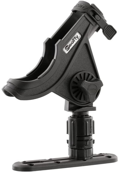 Baitcaster/Spinning Rod Holder Black with 244 Flush Deck Mount, Small (0281-BK)