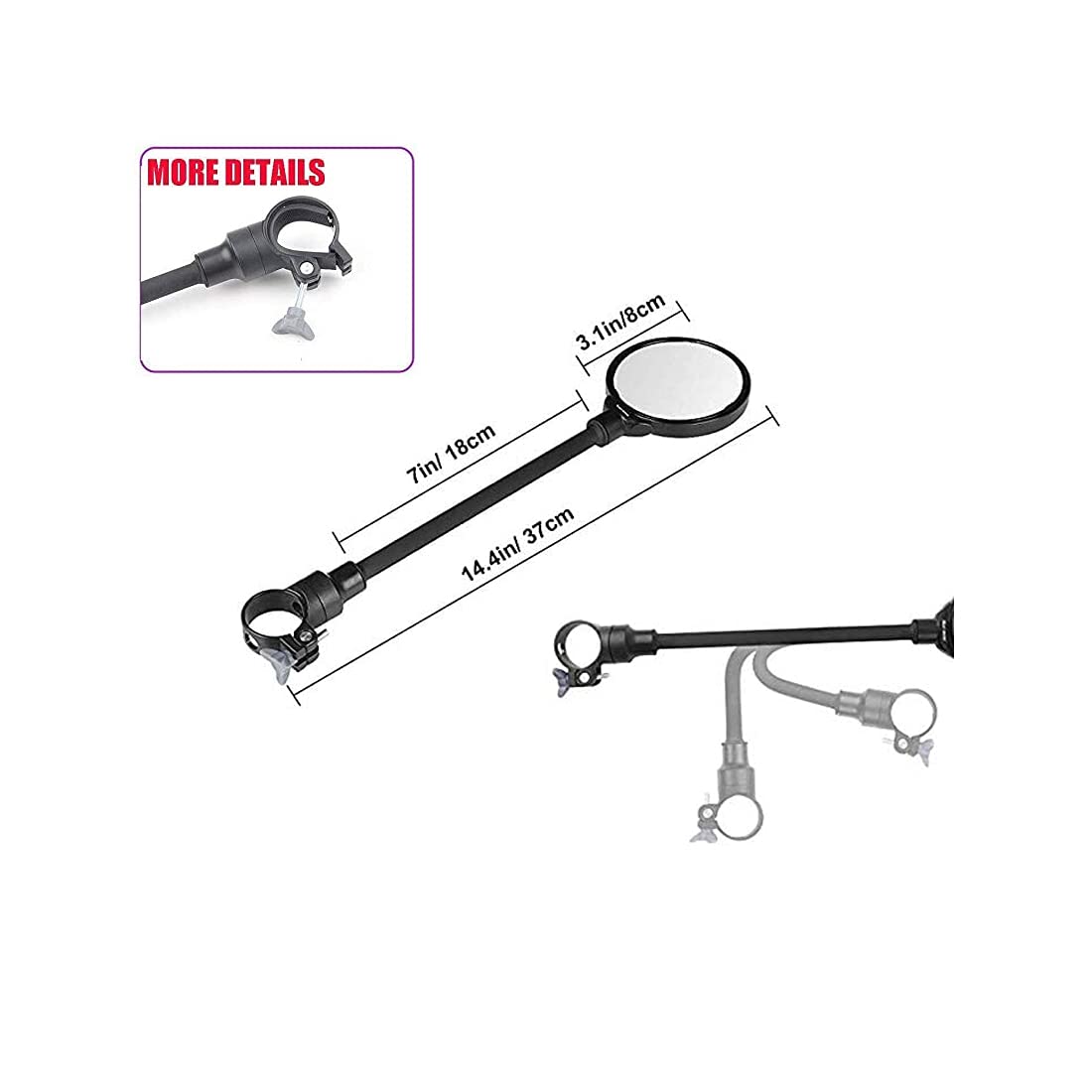 Adjustable Convex Bicycle Handlebar Mirrors – 2 Pack