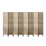 Room Divider Screen 8 Panel Foldable Wooden Divider Jade Brown