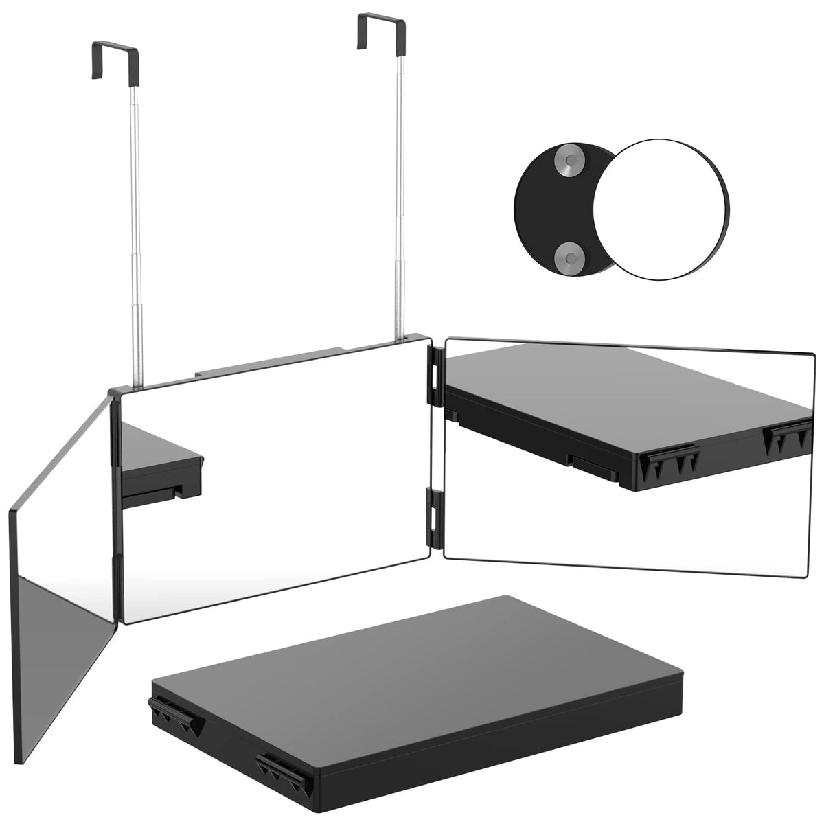 Tri-Fold Self-Haircut Mirror with 10× Detail Mirror