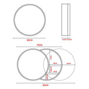 Luxsuite Mirror Bathroom Cabinet Round Medicine Vanity Round Wall Mirrored Cupboard with Storage Sliding Door Black 60cm Diameter