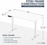 Electric Motor Height Adjustable Standing Desk, 110 x 60 cm, Ergonomic Stand Up Desk, Adjustable Computer Sit Stand Desk Stand