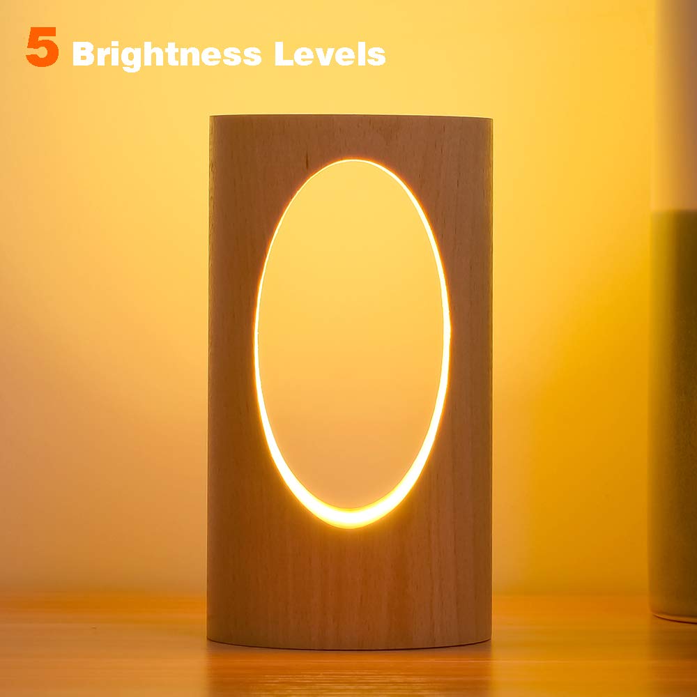 LED Wood Desk Lamp, Bedroom Bedside Night Light, Dimmable Led Lighting, Creative Home Decor Table lamp, Unique House warmging Gift