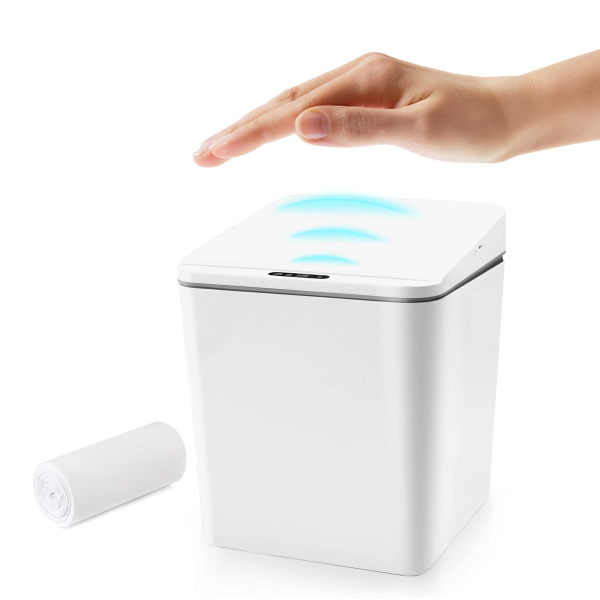 1.5 Gal Touchless Small Trash Can for Desk, Automatic Mini Garbage Can for Coffee Table/Laundry Countertop/Vanity Top, Smart Sensor Car Trash Can with Lid , Cute Waste Bin for Office/Kitchen/Bathroom