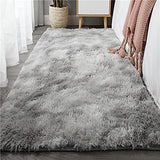 Area Rug Super Soft Indoor Modern Shag Shaggy Silky Smooth Rugs Fur Fluffy Anti-Skid Carpet Living Room Dining Room Bedroom Floor Mat