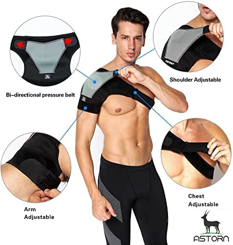 Shoulder Brace for AC Joint & Tendinitis | Shoulder Support for Pain Relief & Injury Prevention | Compression Shoulder Ice Pack | Single Shoulder Support Rotator Cuff Brace for Women & Men by Astorn