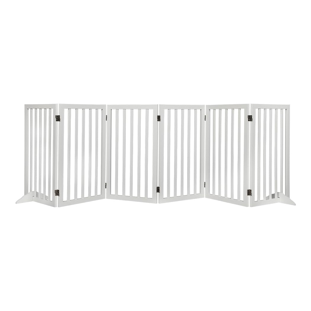 282 × 80 cm White Folding Wooden Pet Gate