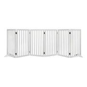 282 × 80 cm White Folding Wooden Pet Gate