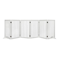 282 × 80 cm White Folding Wooden Pet Gate