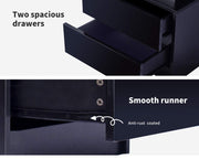 2-Drawer High-Gloss RGB LED Bedside Table