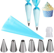Reusable Pastry Bag & Stainless-Steel Piping Set – 8 Pieces