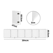 Freestanding Foldable MDF Pet Gate – 3 Sizes, White or Grey