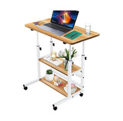 Mobile Height-Adjustable Laptop Desk with Storage