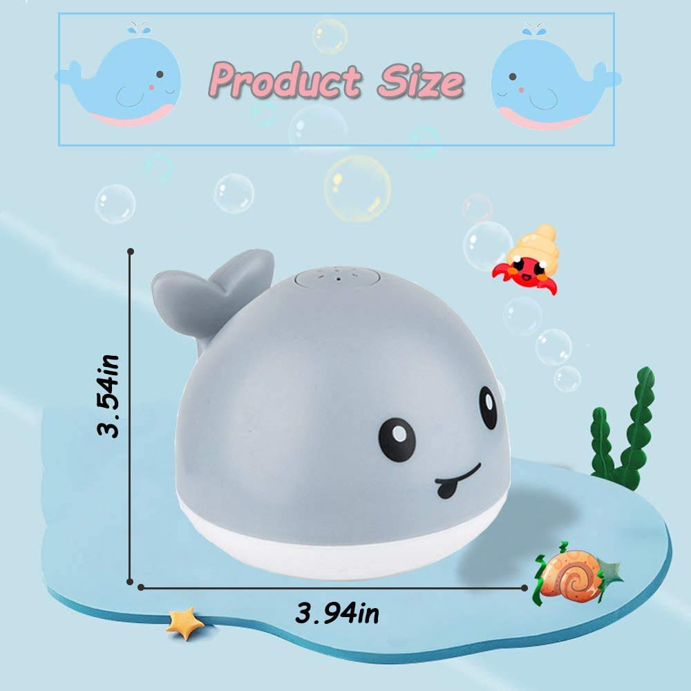 Baby Bath Toys, Whale Automatic Water Spray Bath Toys (with LED Lights), Induction Sprinkler Bathtub Baby Bath Toys (Boys, Girls), Baby Swimming Pool Bathroom Toys