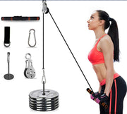 Fitness Pulley Cable Gym Workout Equipment Machine Attachment System Home Strap