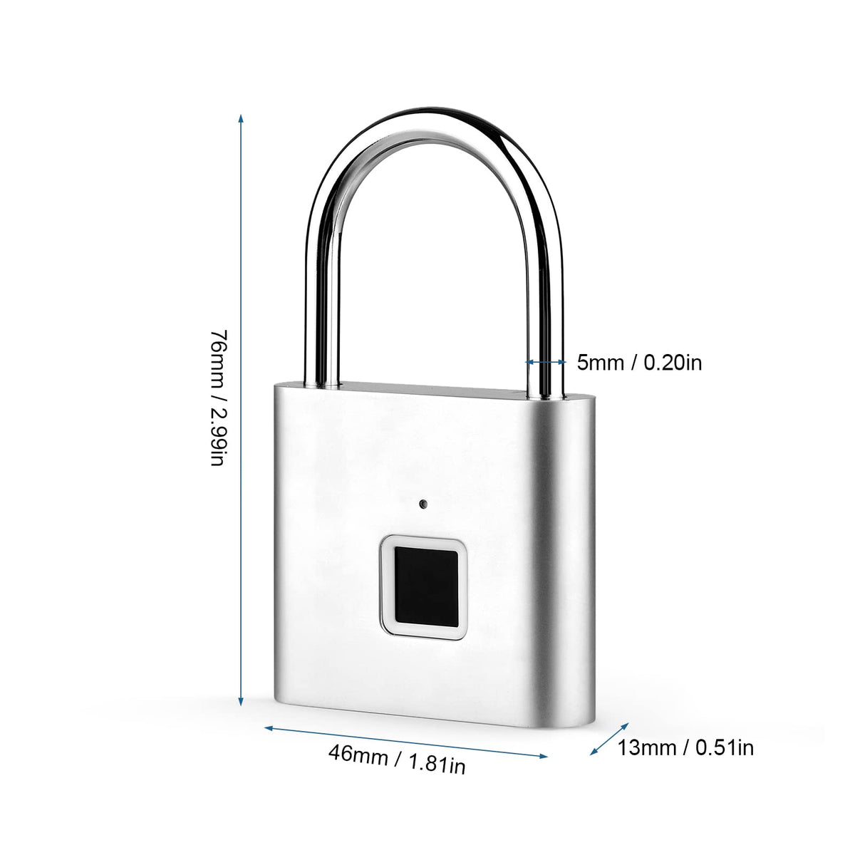 Rechargeable Fingerprint Padlock – Up to 10 Prints