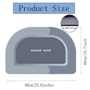 Soft Diatom-Foam Bath Mat – Light Blue Semicircle