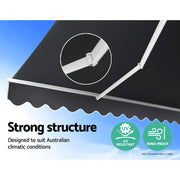 3 × 2.5 m Manual Folding-Arm Awning – Grey