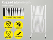 White Expandable Metal Barrier Fence for Indoor or Outdoor Use