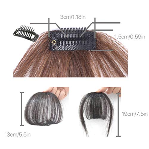 Dark-Brown Clip-In Fringe with Side Sections