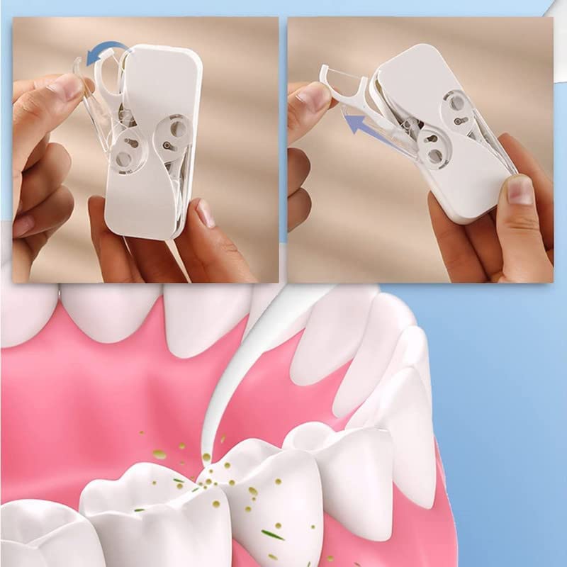 Refillable Travel Floss-Pick Dispensers with 48 Picks – 4 Pack