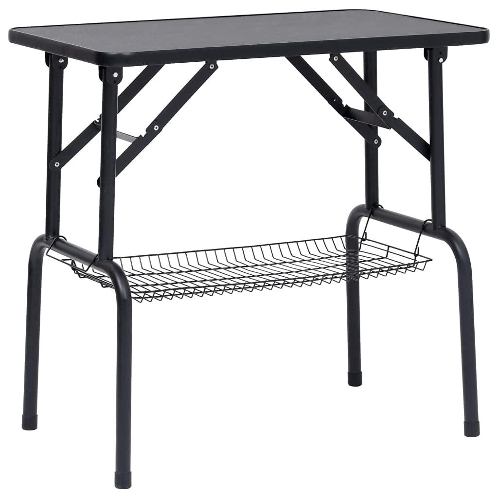 Foldable Pet Grooming Table with Adjustable Arm & Storage Basket