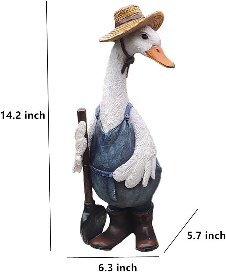 Gardener Duck Garden Statue