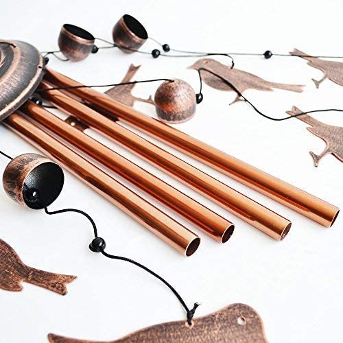 Bird Wind Chimes-4 Hollow Aluminum Tubes -Wind Bells and Birds-Wind Chime with S Hook for Indoor and Outdoor