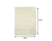 160 × 230 cm Cream Marlow Shag Area Rug