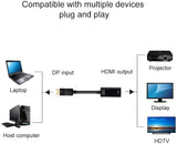 Displayport DP to HDMI Adapter Converter, TERSELY 4K x 2K @30Hz 3D Gold Plated 25cm / 0.8ft Display Port DP to HDMI Converter Cable Male to Female
