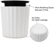 Orchid Pot with Net and Holes, Round Self Watering Planter Pot for Indoor Plants and Flowers 3 Sets White
