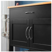 Compact Kitchen Trolley with 3-Bottle Wine Rack