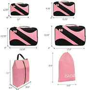 6 Set Packing Cubes, Travel Luggage Packing Organizers with Laundry Bag Fushcia
