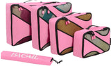 6 Set Packing Cubes, Travel Luggage Packing Organizers with Laundry Bag Fushcia