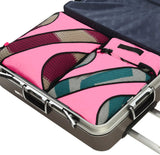 6 Set Packing Cubes, Travel Luggage Packing Organizers with Laundry Bag Fushcia