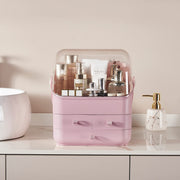 Covered Pink Makeup Organiser with 3 Drawers & Handle