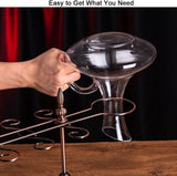 Wine Glass Holder Stand Wine Organiser Rack can Holds Up to 1 Decanter, 2 Bottles and 6 Glasses for Home Bar Furniture,Bronze