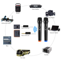 FerBuee Dual Wireless Dynamic Microphone System – 6.35 mm Receiver