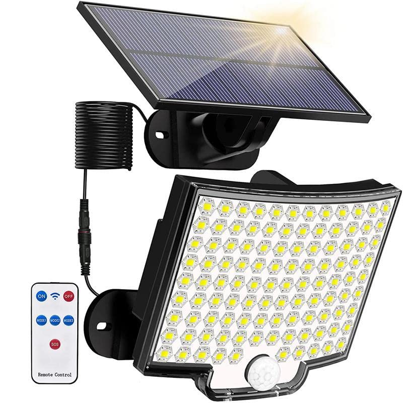 106-LED Solar Motion Wall Light with Separate Panel